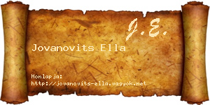 Jovanovits Ella névjegykártya